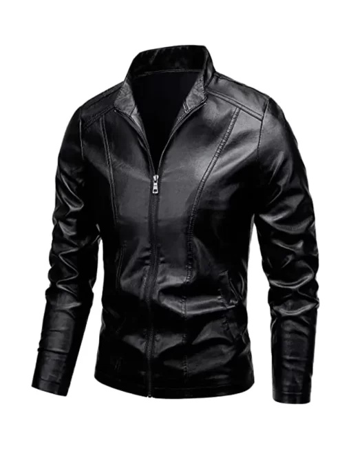 mens-rider-black-slim-fit-faux-leather-jacket