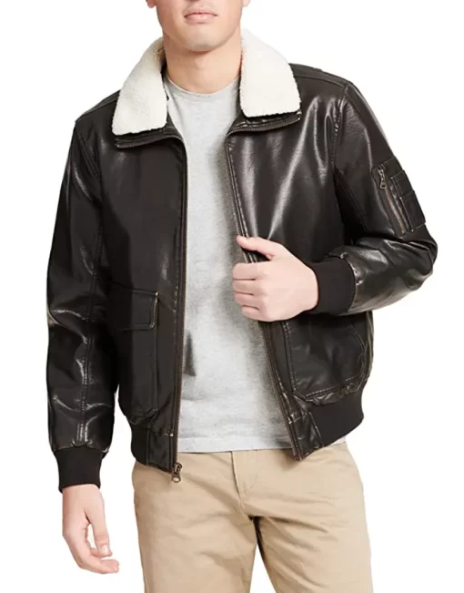 mens-sherpa-collar-dark-brown-faux-leather-bomber-jacket