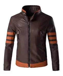 mens-slim-fit-brown-faux-leather-bomber-jacket