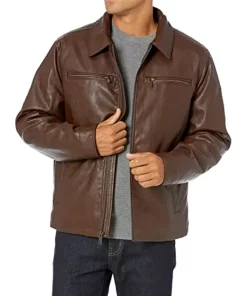 mens-zipper-pocket-brown-faux-leather-jacket