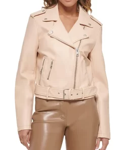 womens-beige-faux-leather-belted-motorcycle-jacket