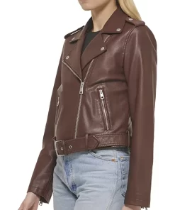 womens-belted-brown-faux-leather-motorcycle-jacket