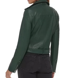 womens-belted-dark-green-faux-leather-motorcycle-jacket