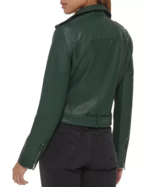 womens-belted-dark-green-faux-leather-motorcycle-jacket