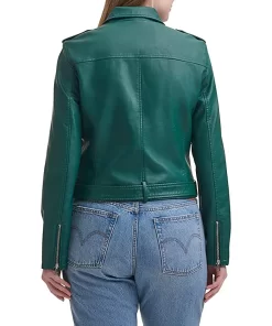 womens-belted-green-faux-leather-motorcycle-jacket