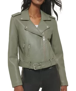 womens-belted-olive-green-faux-leather-motorcycle-jacket