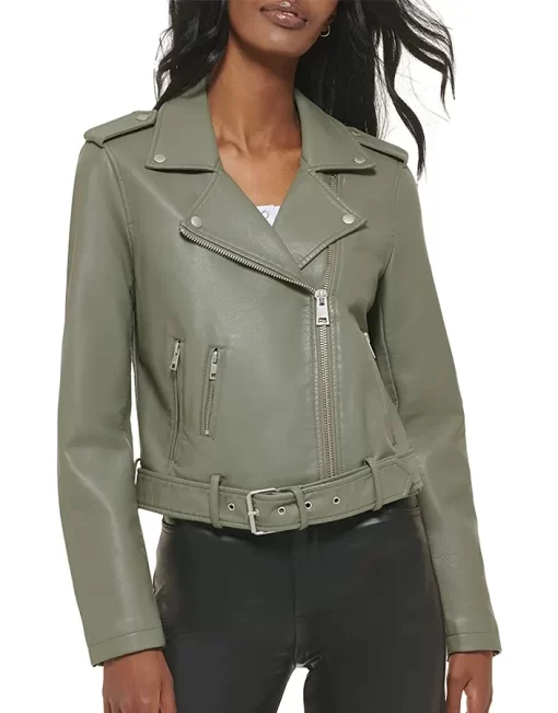 womens-belted-olive-green-faux-leather-motorcycle-jacket