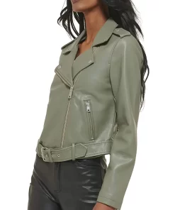 womens-belted-olive-green-faux-leather-motorcycle-jacket