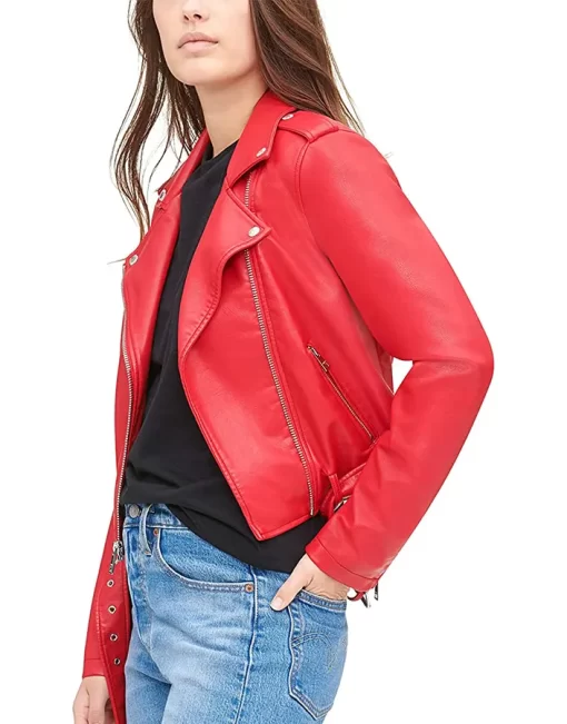 womens-belted-red-faux-leather-jacket