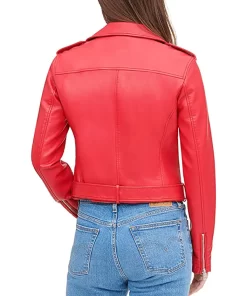 womens-belted-red-faux-leather-jacket