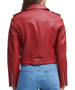 womens-belted-red-faux-leather-motorcycle-jacket