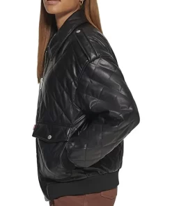 womens-black-faux-leather-diamond-quilt-bomber-jacket