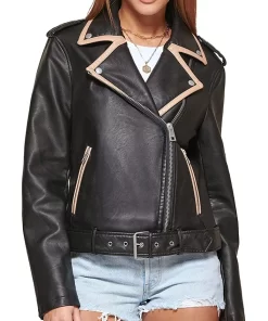 womens-black-faux-leather-motorcycle-belted-jacket