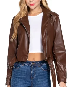 womens-brown-faux-leather-belted-biker-jacket