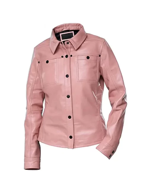 womens-button-front-shirt-collar-light-pink-faux-leather-jacket