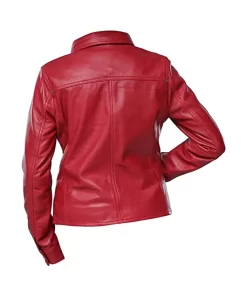 womens-button-front-shirt-collar-red-faux-leather-jacket