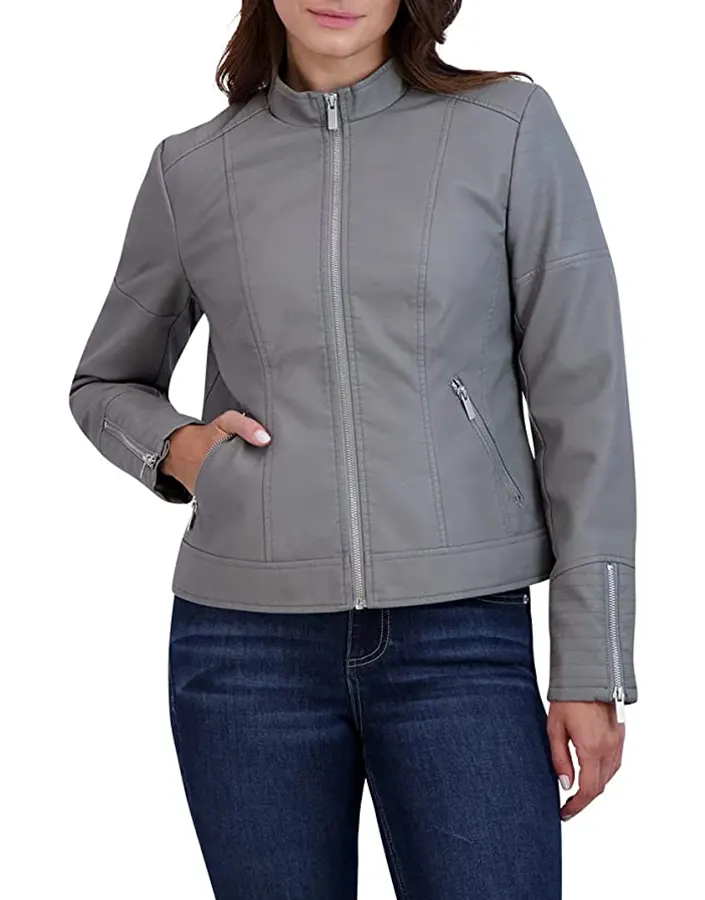 womens-casual-zipper-pockets-grey-faux-leather-jacket-2 womens-casual-zipper-pockets-grey-faux-leather-jacket