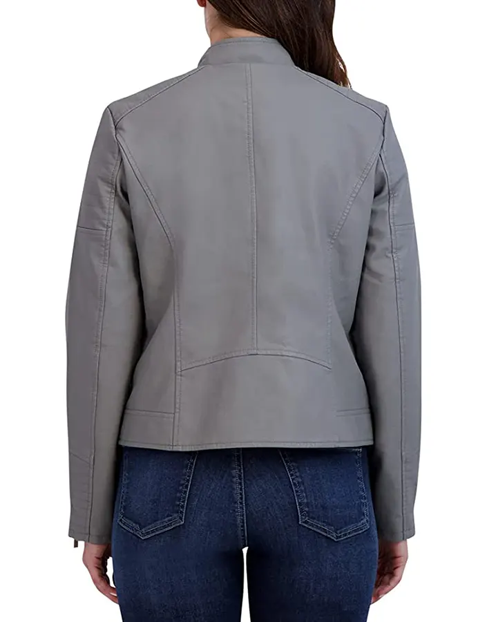 womens-casual-zipper-pockets-grey-faux-leather-jacket-5 womens-casual-zipper-pockets-grey-faux-leather-jacket