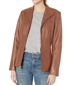 womens-cognac-faux-leather-wing-collared-jacket