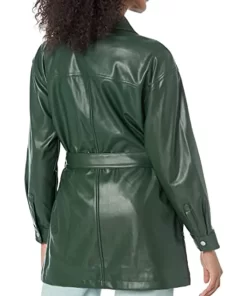 womens-green-faux-leather-belted-shirt-jacket