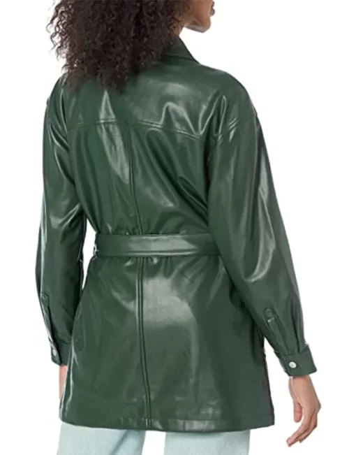 womens-green-faux-leather-belted-shirt-jacket