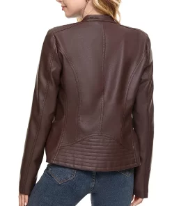 womens-lapel-collar-coffee-brown-faux-leather-jacket