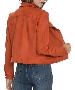 womens-lapel-collar-orange-faux-leather-jacket