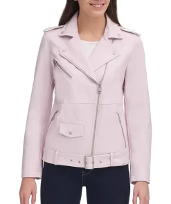 womens-light-pink-faux-leather-motorcycle-belted-jacket