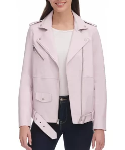 womens-light-pink-faux-leather-motorcycle-belted-jacket