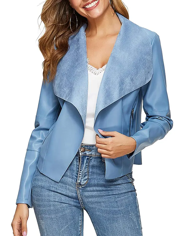 womens-open-front-light-blue-faux-leather-blazer-jacket-1 womens-open-front-light-blue-faux-leather-blazer-jacket