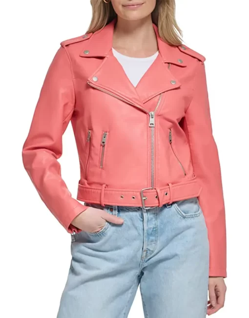 womens-pink-faux-leather-belted-motorcycle-jacket