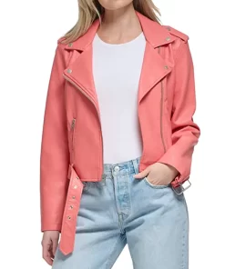 womens-pink-faux-leather-belted-motorcycle-jacket