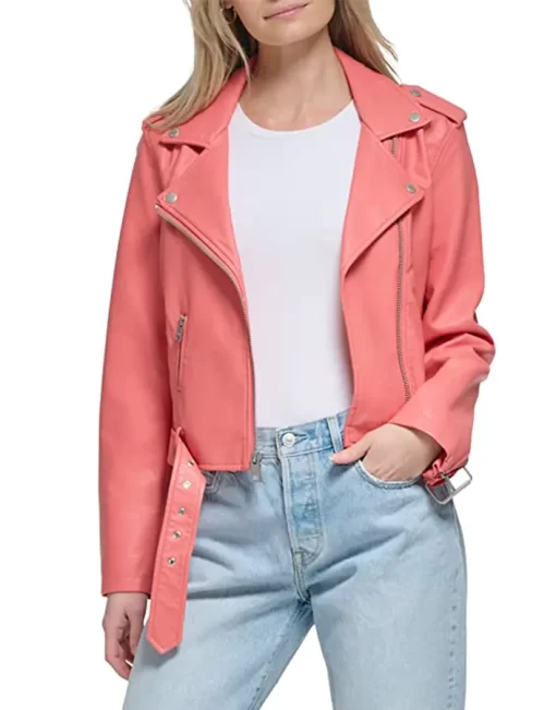 womens-pink-faux-leather-belted-motorcycle-jacket