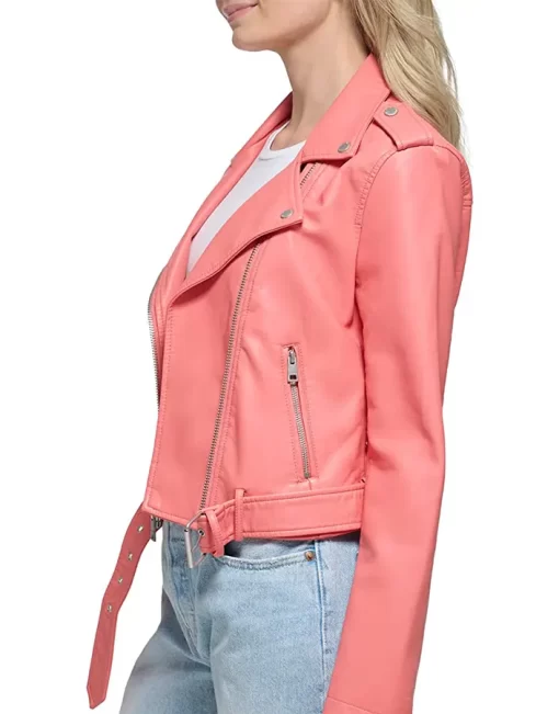 womens-pink-faux-leather-belted-motorcycle-jacket