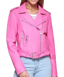 womens-pink-faux-leather-motorcycle-belted-jacket