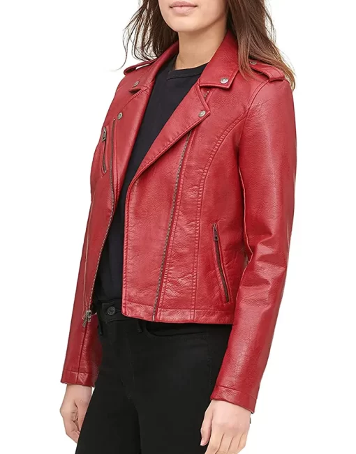 womens-red-asymmetrical-zipper-faux-leather-jacket