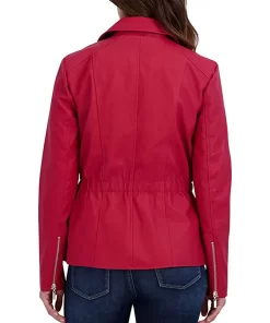 womens-red-faux-leather-shirt-collar-biker-jacket