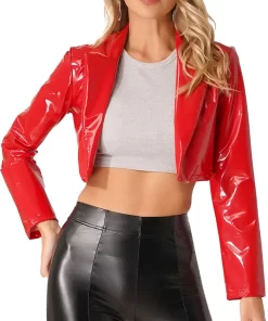 womens-red-faux-leather-short-racer-jacket