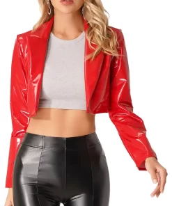 womens-red-faux-leather-short-racer-jacket