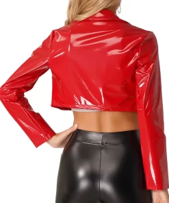 womens-red-faux-leather-short-racer-jacket