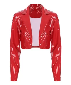 womens-red-faux-leather-short-racer-jacket