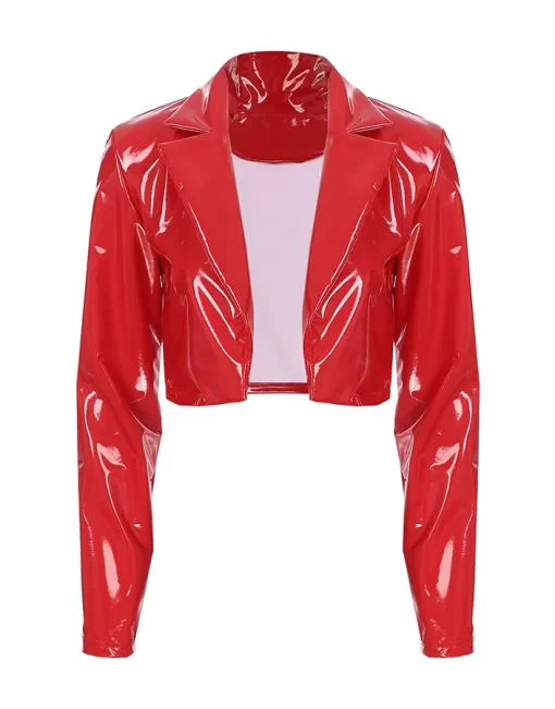 womens-red-faux-leather-short-racer-jacket