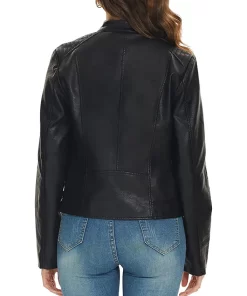 womens-snap-button-collar-black-faux-leather-jacket