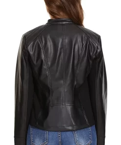 womens-stand-collar-black-faux-leather-jacket