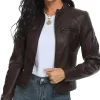 womens-stand-collar-coffee-brown-faux-leather-jacket