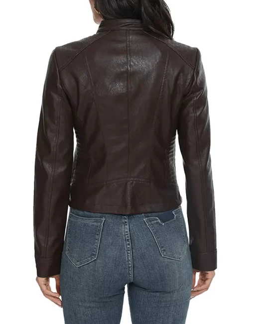 womens-stand-collar-coffee-brown-faux-leather-jacket