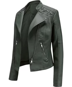 womens-string-quilted-shoulder-green-faux-leather-jacket