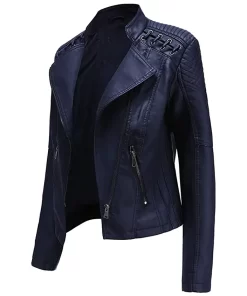 womens-string-quilted-shoulder-navy-blue-faux-leather-jacket