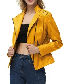 womens-string-quilted-shoulder-yellow-faux-leather-jacket