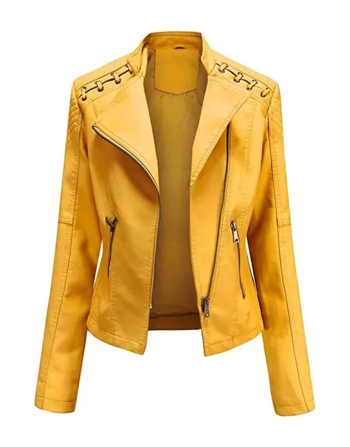 womens-string-quilted-shoulder-yellow-faux-leather-jacket